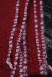 Oats & Rice Weaver Cashmere Scarf Brick Red OR25-S01