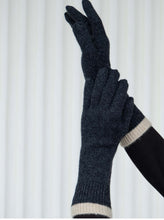 Oats & Rice Cuffed Cashmere Gloves Charcoal OR25-G08