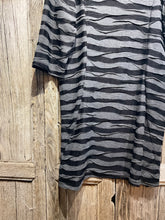 Preloved Black and Grey Stripe Tunic Dress