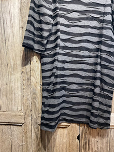 Preloved Black and Grey Stripe Tunic Dress