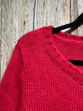 Preloved Cabbages and Roses Red Crop Wool Cardigan