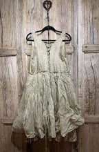 Preloved Silk and Cotton Pale Green Dress with Wire Sides 55316