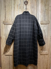 Preloved Oska Long Black and Grey Check Coat