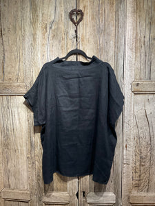 Preloved EAST, Black Linen Cowl Top