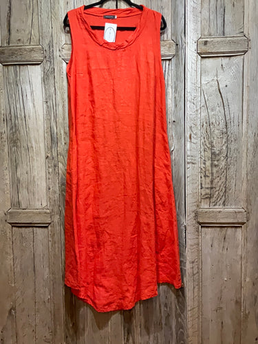 Preloved Made in Italy Orange Linen Dress