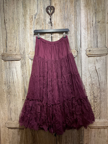 Preloved KOKOMARINA Burgundy Tulle Skirt