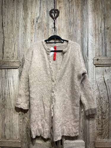 Preloved EWA I WALLA Soft Brown Alpaca Mix Long Cardigan