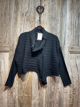 Preloved LURDES BERGADA Black Textured Stripe Knit Cardigan