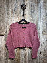 Handknits by ME Old Rose Recycled Denim Crop Cardigan