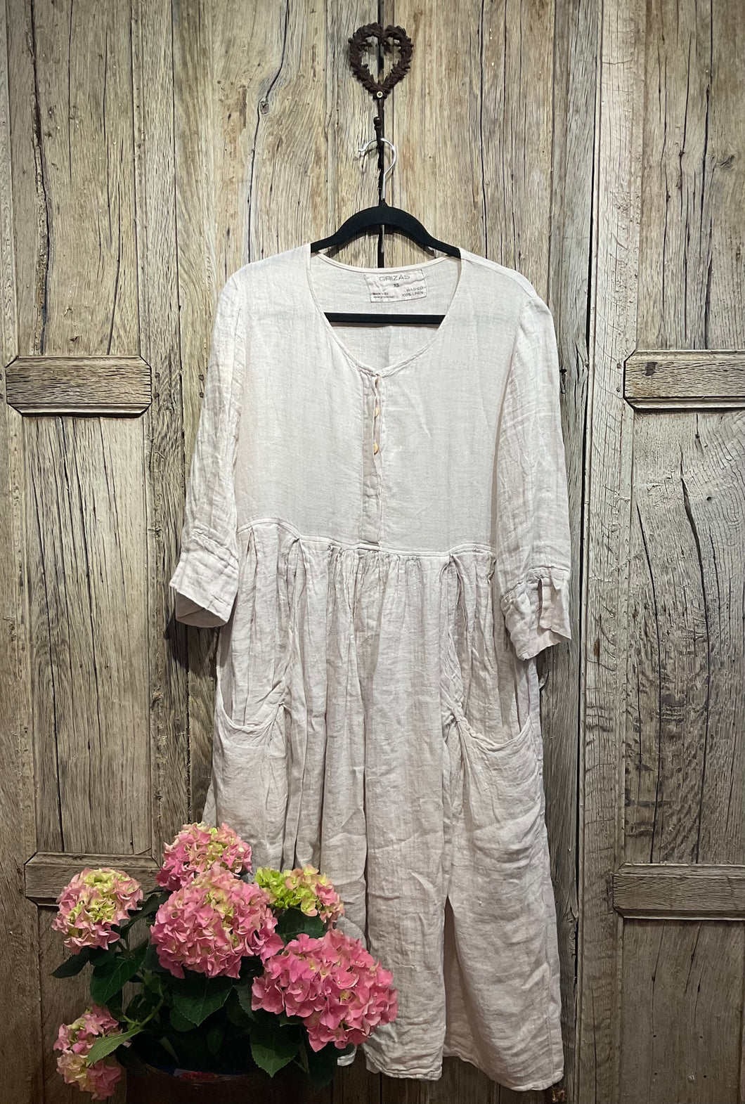 Preloved GRIZAS, Oyster Pink Linen Dress