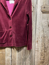 Preloved Burgundy Velvet/Velour Jacket