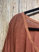 Preloved TOAST Rust Linen and Silk Top