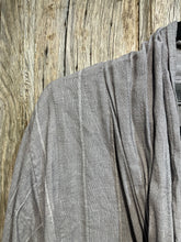 Preloved TERRY MACEY Taupe Linen Stripe Tunic Shirt