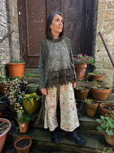 JLS Olive Embroidery Appliqué & Lace Layering Tunic Dress 1106