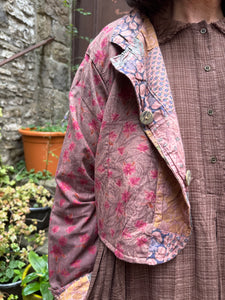 JLS Reversible Cropped Soft Cotton Patchwork Jacket