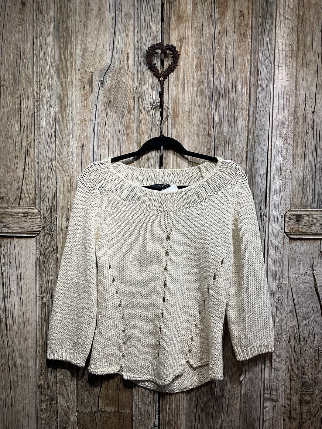 Preloved Max Mara Cream Cotton Knit Jumper