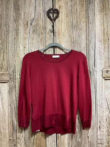 Preloved Country Casuals Burgundy Fine Knit Jumper