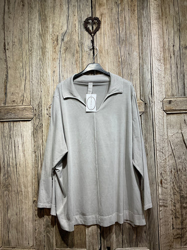 Preloved ISCHIKO Light Grey Jersey Top