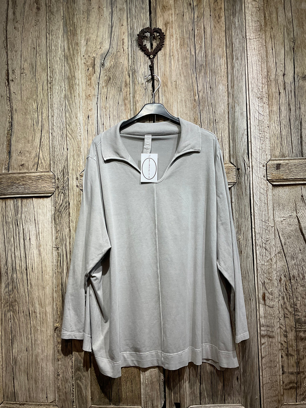 Preloved ISCHIKO Light Grey Jersey Top