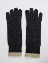 Oats & Rice Cuffed Cashmere Gloves Charcoal OR25-G08