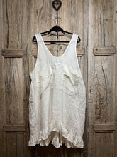 Preloved BARBARA LANG White Linen Pinafore with Drawstring Back