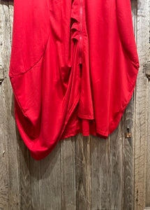 Preloved ZANZEA Long Red Dress with Zip Detail