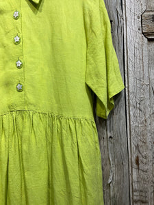 Preloved TERRY MACEY Acid Yellow Linen Dress