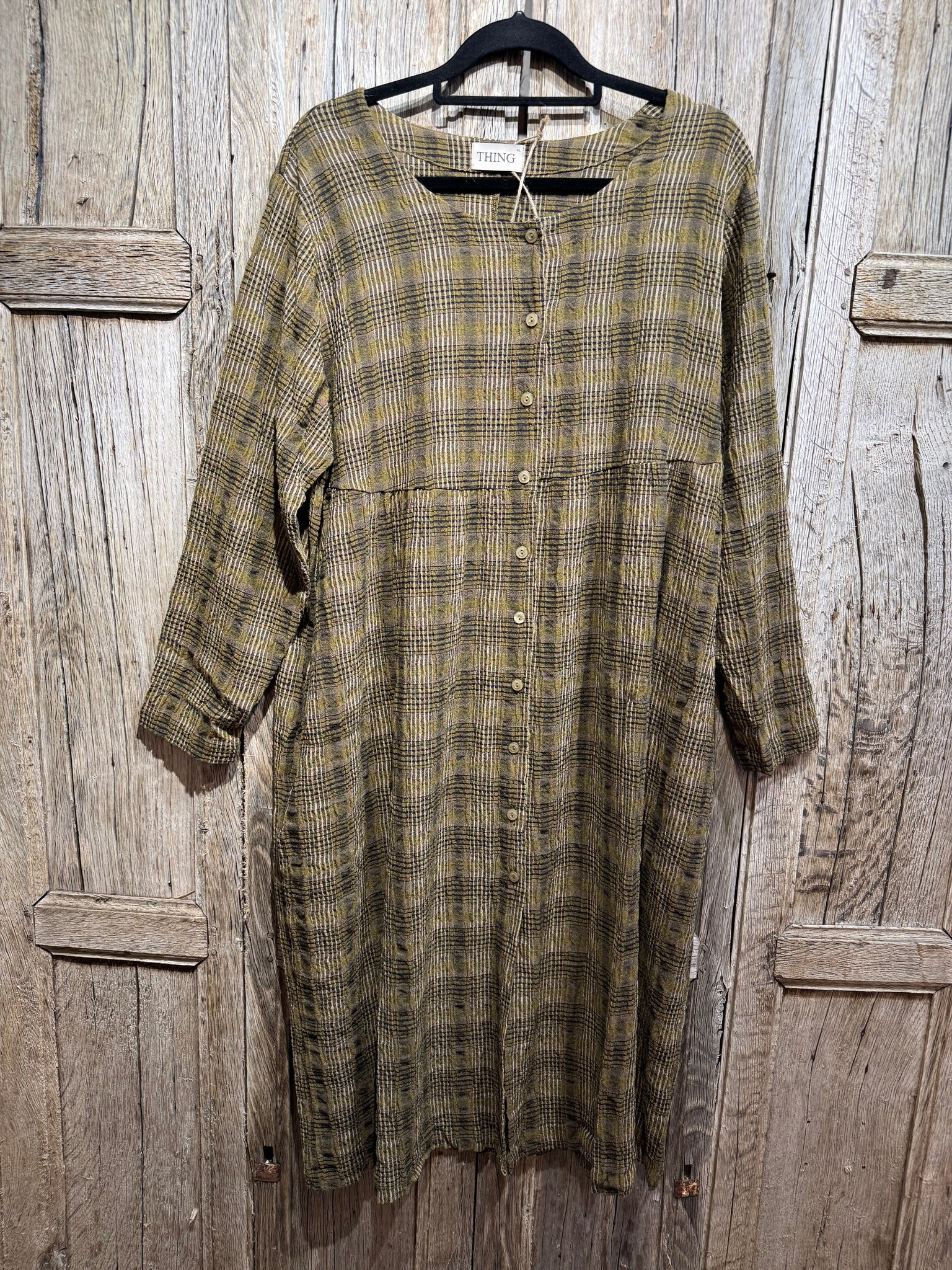 THING Ochre Check Dress 7098 AW25 – Dotclothing UK