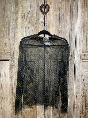 Preloved LUUKAA Green Spot Sheer Top