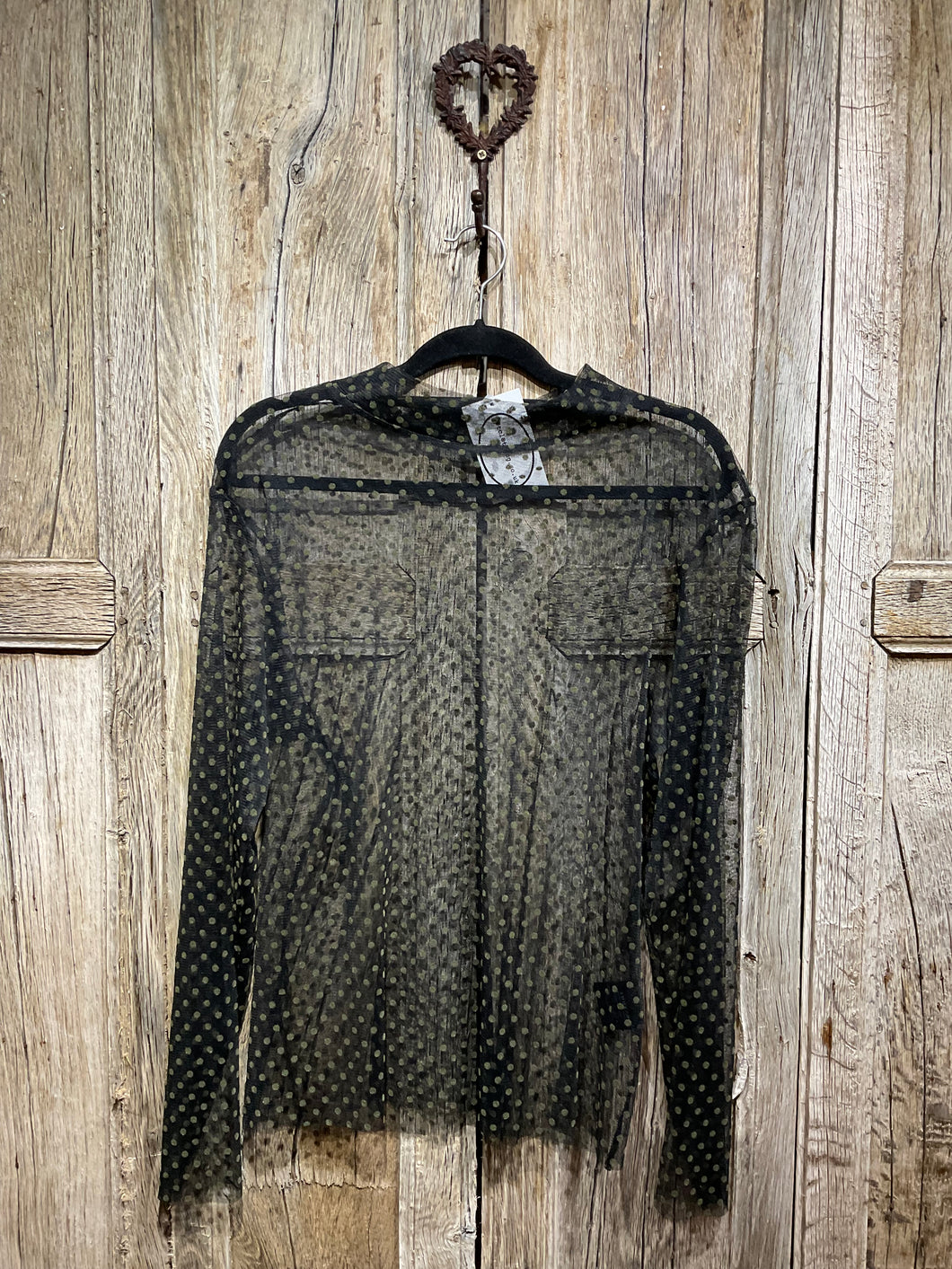 Preloved LUUKAA Green Spot Sheer Top