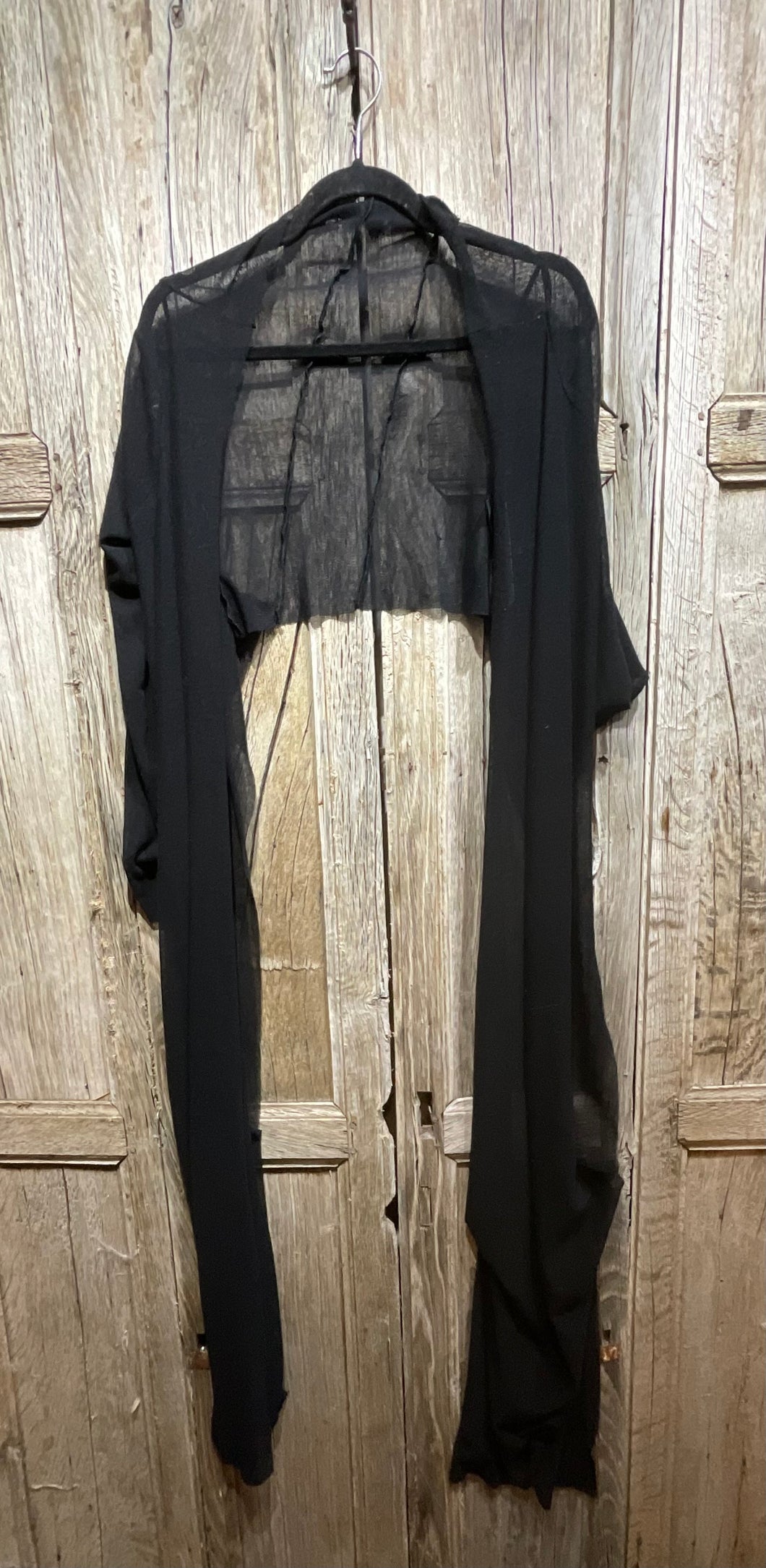 Preloved Black Net Wrap Top