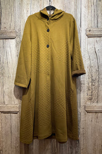 Preloved BELLA BLUE High Neck Long Olive Coat with Hood