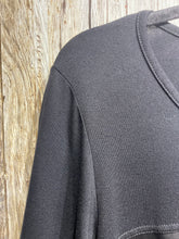 Preloved MY SOUL Black Tee with Fake Leather Stripe Detail