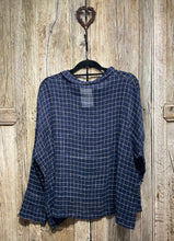 Preloved MAMA B Crinkly Navy Check Blouse