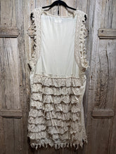 JLS Cream Embroidery Appliqué & Lace Layering Tunic Dress 1106