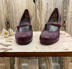 Preloved Ixos, Strappy Wedged Maroon Shoes