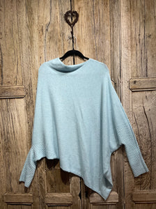 Preloved ERIKA Pale Blue Off-the-Shoulder Jumper