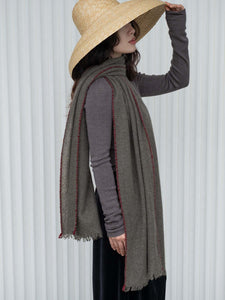 Oats & Rice Weaver Green Cashmere Scarf OR25-S01