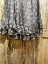 Preloved Grey Silk Spot Skirt