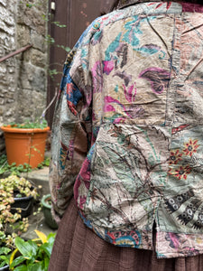 JLS Bold Floral Cropped Buttoned Jacket 1164