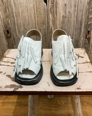 Preloved White Sandals with Tubular Detail