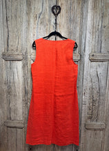 Preloved Oska Sleeveless Orange Linen Dress