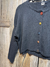 Handknits by ME Dark Grey Recycled Denim Crop Cardigan