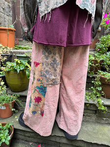 JLS Stripe Appliqué Wide Leg Trousers 1079