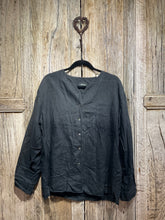 Preloved Basic Sand Black Washed Linen Shirt