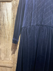 Preloved CABBAGES & ROSES Midnight Blue Quilted Dress