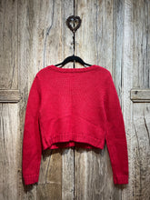 Preloved Cabbages and Roses Red Crop Wool Cardigan