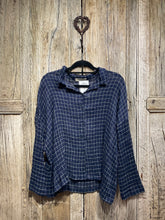 Preloved MAMA B Crinkly Navy Check Blouse