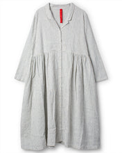 Ewa I Walla Helin Striped Linen Dress 55966 SS26