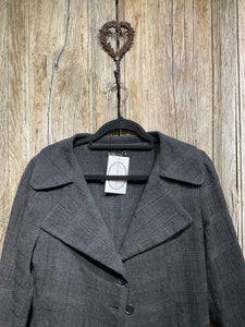 Preloved LES FILLES D’AILLEURS Black Check Wool Coat